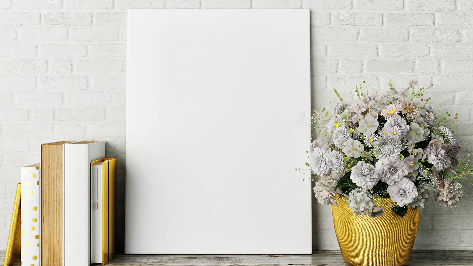 blank canvas with flowers